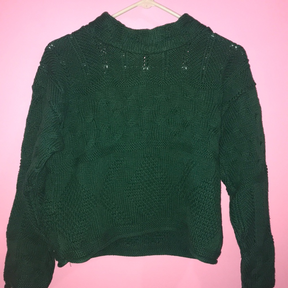 Green knit sweater